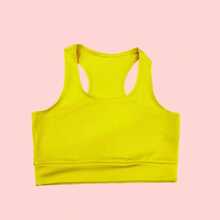 Kit Of 2 High-Support Fitness Gym Tops - Fashionable Workout Cropped Tops - 1朵黃色花 + 1朵玫瑰花 - 查看 3