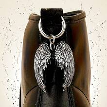 1pc Punk Gothic Style Angel Wings Decoration/Boot Decor/Shoe Decor/Bag Accessory/Boot Accessory/Shoe Accessory/Zipper Pull, Multipurpose Angel Wings Keychain, Angel Wings Pendant, Car Hanging, Backpack Keychain Decor - Multicolor - View 7