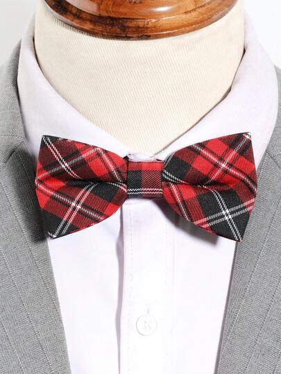 1pc Men's Casual Fashion Plaid Striped Double-Layer Bow Tie, Suitable For Weddings, Ceremonies, Hosting, Stage, Business, School Outfits
