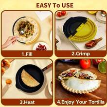 3-In-1 Tortilla Sealer, Tortilla Crimper & Press, Tacos Tortilla Crimper Maker, Adjustable Size 6-8-10 Crust, Make Sealed Quesadillas,Tacos, Burritos, Sandwich & More, BPA-(1Pc) - 2pcs - 查看 7