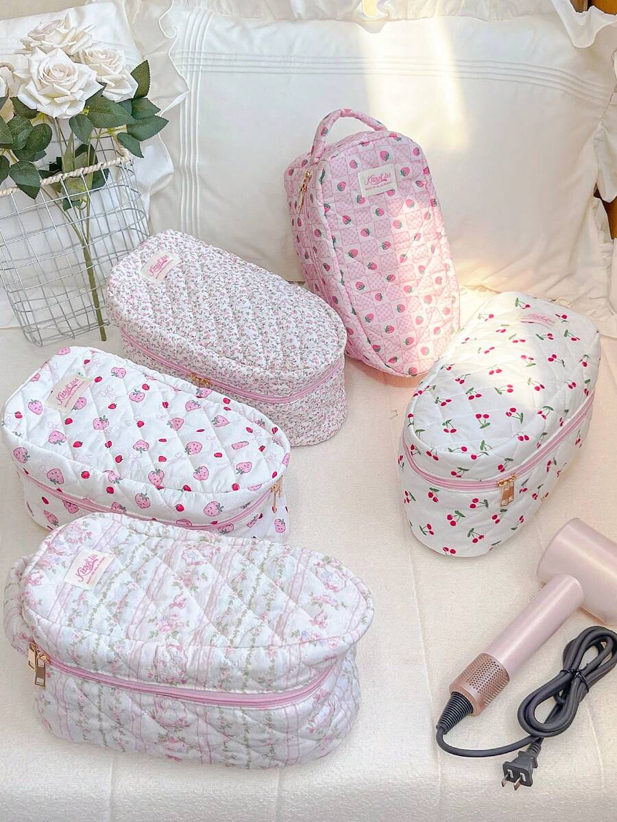 1 pieza Bolsa de almacenamiento de hierro acolchada con estampado floral, organizador de viaje portátil para plancha con cierre de cremallera, bolsa de almacenamiento de herramientas para el hogar, estuche protector para plancha de vapor, asa plegable reutilizable y decorativa, compatible con la mayoría de las planchas, perfecto para uso doméstico y escapadas de fin de semana, viajes