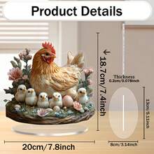 Placa Acrílica de Galo Boêmio - Decoração de Mesa com Suporte, Decoração Rústica para Casa e Escritório, Adequada para Festa e Feriado - Multicolorido - Visão 7