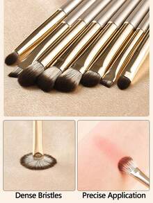 8件套专业眼部化妆刷套装，打造完美眼影、眼线和遮瑕妆容，精准眼妆必备 - 彩色 - 查看 7