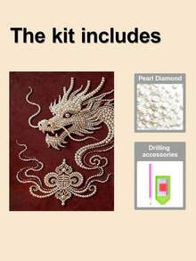 新款珍珠画神龙生日无框DIY手工粘贴钻石创意钻石画套装，适合卧室装饰、客厅挂画、房间装饰、艺术品、生日礼物、圣诞节、新年、情人节、节日礼物，充满新奇感。 - 彩色 - 查看 11