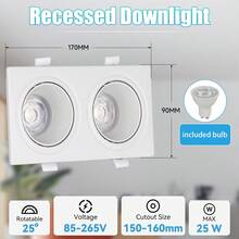 1pc GU10 Recessed Ceiling Light, LED Ceiling Light, Spotlight, Downlight, Replaceable GU10 Bulb, Black/White, Single/Dual Head, 110V/220V, Includes 5W Bulb, Cool White/Neutral White/Warm White, Suitable For Bedroom/Living Room, Kitchen/Showroom/Mall/Hotel/Bathroom/Bar - GU10 Recessed Downlight - View 24