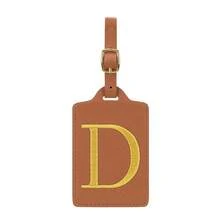 MIYIN 时尚字母图案行李牌 男女通用 PU 皮革手提包旅行包挂牌 带姓名卡和隐私保护（A~Z） 简约高端字母行李牌 旅行配件 旅行必备 海滩 夏季度假 返校季 必备 - 棕色 - 查看 23