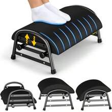 YEASHEIN Reposapiés Para Debajo Del Escritorio En El Trabajo Reposapiés De Oficina De Altura Ajustable Para Apoyar Las Piernas Taburete De Espuma Viscoelástica Accesorios De Escritorio De Oficina N - negro - Ver 2