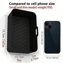 1 件装长方形硅胶空气炸锅垫，可重复使用，空气炸锅烘焙垫，烤箱托盘配件，适用于家庭厨房 - 氣炸鍋矽膠墊 - 查看 5