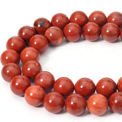 1 Strand 4mm-12mm Red Jasper Round Loose Beads Natural Gem Beads Crystal Energy Stone Beads Natural Semi Precious Beads Round Smooth Gemstones Spacer Beads Charms For Jewelry Making DIY Bracelet Necklace