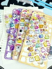 3D卡通漂浮贴纸，水晶钻石儿童装饰贴纸，3D浮雕贴纸，可爱女孩专属