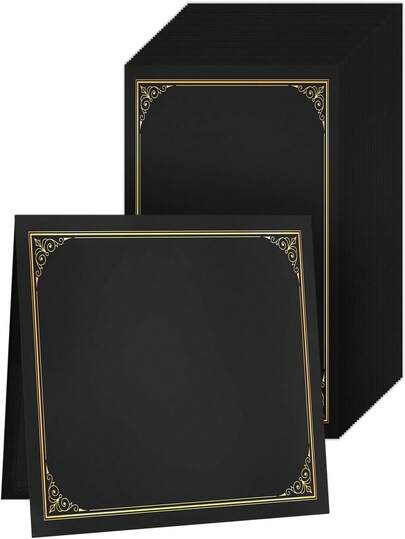Certificate Cover: Navy Blue, Black, And Burgundy With Golden Foil Border. For Certificates, Diplomas, Documents, And Awards. Elegant Presentation. Durable Paper Folder, A 365-Day-A-Year Item For Certificate Holders. Document Storage, Award