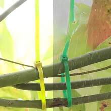 100pcs Garden Twist Ties, Plastic Wrap Ties, Plant Fixing Bands, Portable Garden Cable Ties, Suitable For Gardening And Lawn Care - Green - View 3