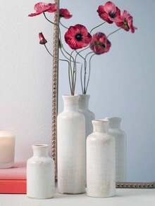 European Minimalist/INS-Style Vase, Floral Decoration, Country-Style Vase Set Suitable For Modern Farmhouse Decor, Living Room Centerpiece And Events, Dining Table, Bookshelf, Dried Flower Arrangement, And Hallway Decoration - White - View 5