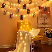 1米/2米/3米暖光樱花串灯，LED樱花仙女灯，透明樱花灯，适用于室内、室外、家居装饰、墙面、卧室、生日、婚礼、派对、情人节、感恩节、樱花主题装饰、节日装饰 - 櫻花 - 查看 12