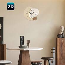 1pc 12-16 Inch Decorative Wall Clock, Battery Operated Silent Non-Ticking Stone Quartz Movement, Suitable For Home, Living Room, Bedroom, Kitchen, Office, Classroom, Back To School Room Decor, Learning Supplies, Creative Valentine's Day Gift