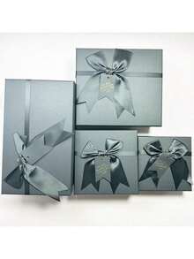 Caja de regalo con lazo negro, caja de regalo de Año Nuevo, caja de regalo rectangular negra con lazo, caja de embalaje con tapa de varios tamaños, adecuada para lápiz labial, perfume, billetera, joyería, taza, vaso, tableta, caja de regalo, caja para obsequios de boda, caja de San Valentín, caja para bufanda, caja de cumpleaños, caja de invitación para dama de honor, útiles escolares, artículos de regreso a clases, etc. - Multicolor - Ver 9