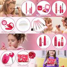 Toddler Girl Toys Pretend Makeup Kit For Girls 3-5 Play Makeup Set For 3-5 4-6 Toddler Makeup Kit With Fake Makeup Set Car Key And Make Up Toy For Age 3 4 5 Year Old Girl Gifts - Red - View 4