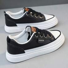 Brand New Autumn-Style Women's Flat White Sports Shoes. Made Of High-Quality Materials, With A Soft Sole And Light Weight, They Are Suitable For Students To Run And Do Sports. They Are Versatile And Stylish Slip-On Shoes. - 加厚黑色 - 查看 1