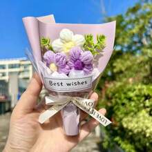 新款迷你永生仿真花束，是妇女节、生日、纪念日等场合的理想小礼物 - 彩色 - 查看 14
