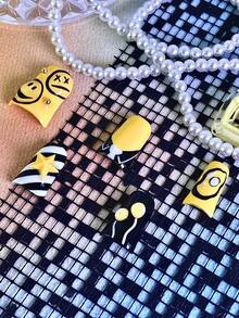 10片装女士手工按压式美甲贴片，Y2K风格，情人节主题，亚克力材质，手绘笑脸星形图案，可重复使用，美甲套装，含指甲胶、凝胶指甲油、美甲贴纸，美甲师用品配件，假指甲，亚克力按压式美甲贴片 - 彩色 - 查看 5