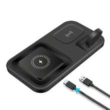 兼容三星的无线充电器：三合一无线快速充电站，兼容三星 Galaxy Watch Ultra 8/7/6/5/4/3 Pro/Classic 和 Galaxy Buds - 充电底座支架，兼容三星 S25/S24 Ultra/S23/S22/S21/Note Z 折叠/翻盖安卓手机 - 彩色 - 查看 9