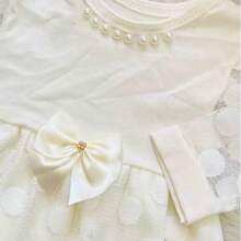 Baby Lace Dress With Pearls For Parties And Christenings. Baby Clothes. - Pearl - View 3