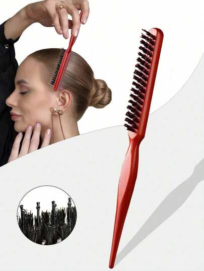2/1pc Unisex Hair Comb/Beard Brush, Fragrance-Free Professional Hair Styling Comb, Gradient Comb And Haircut Cleaning Brush, Smooth Grooming Tool, Thick/Thin Hair Brush, Suitable For National Day, Bathroom, Scalp Massage, Back To School, Travel & Holiday, Daily Life, Valentine's Day