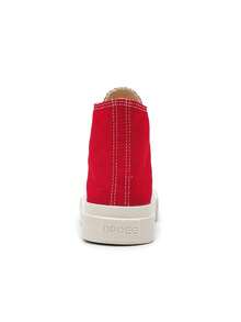 OPOEE Black Canvas Shoes, Women's Casual Sneakers, Lace-Up Vulcanized Shoes, Minimalist Style, Suitable For Spring/Autumn, And Versatile - Red - View 6