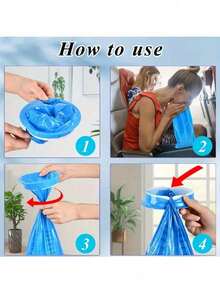 20pcs/Pack Disposable Leak-Proof Vomit Bags, Suitable For Adults And Pregnant Women, Cleaning Supplies, Household Tools, Kindergarten Emergency Kits, Travel Motion Sickness Prevention Bags, Car Vomit Bags, Travel Accessories, Travel Essentials, Holidays, Summer Travel, Back To School Season - Multicolor - View 5