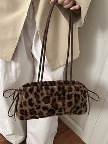 New Fashionable Leopard Print Handbag, Suitable For Parties, Outings, Vacations, Shopping And Daily Use, Can Store Coins, Phones, Also Suitable As A Work Bag For White-Collar Workers, College Students And Office Workers, Elegant Ladies Bag - Coffee - View 3