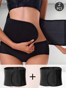2pcs Women's Adjustable Buckle Waist Trainer, Breathable Waist Cincher, Slimming Body Shaper - Multicolor - View 7