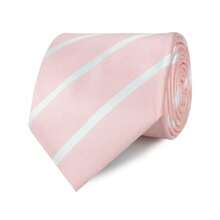OTAA - Corbata casual a rayas para hombres corbata perfecta para el cu para padrinos de boda o ocanes formales - Rayas Rosadas Blush - Ver 2