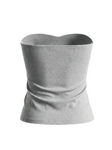 Bow Tie Camisole Crop Top, Sexy Slim Fit Design, Summer - Grey - View 10