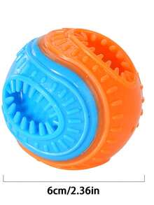 Pet Treat Dispensing Ball For Dogs Cats - Chew Resistant Squeaky Dual Color Bouncy Toy, Boredom Relief, Ideal For Puppy Kitten Owners - Multicolor - View 15