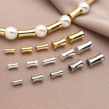 15pcs Bamboo Stick Shaped Brass Beads Real 18K Gold Plated Tube Loose Spacer Beads For DIY Jewelry Necklace Bracelet Making Supplies Craft - Multicolor - View 2