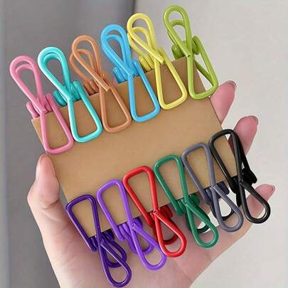 10 stuks draagbare sluitclips, clips voor het afsluiten van snackzakjes, voedselclips, opbergclips, diverse sluitclips, roestvrijstalen sluitclips, willekeurige kleur geleverd