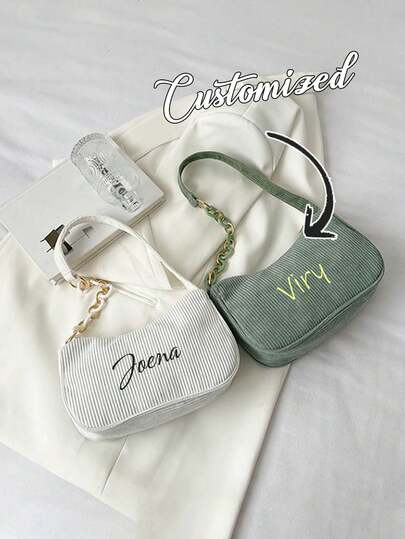 Customizable Name Women's Shoulder Crossbody Bag, New Autumn/Winter Fashion Handbag Shoulder Bag, Large Capacity Lightweight Shoulder Bag, Classic Daily Fashion Crossbody Bag, Suitable For Work Commute, Shopping, School, Travel, Great Gift For Mother, Sister, Friend, Girlfriend On Birthday, Holiday