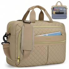 NEWHEY 15.6 Inch Women's Business Commuter Laptop Bag, Handbag, Shoulder Bag, Briefcase, Black/Khaki - Multicolor - View 14