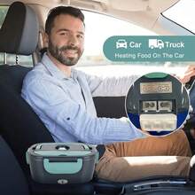 Herrfilk Portable Car & Home Electric Heated Lunch Box - Leak-Proof Microwave Heating Bento Box, With Detachable Stainless Steel Inner Pot, 1.5L Capacity, Designed For Truck Drivers - Japan A Type Plug(100V) - View 3