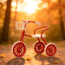 1:12 Handmade Wrought Iron Mini Tricycle Model, Wheels Rotate, No Electricity Required. Suitable For Miniature Landscape Photography, Scene Setting And Mini House Furniture Decoration. Lacquered Finish Ensures Durable And Wear-Resistant. A Versatile Holiday Gift.