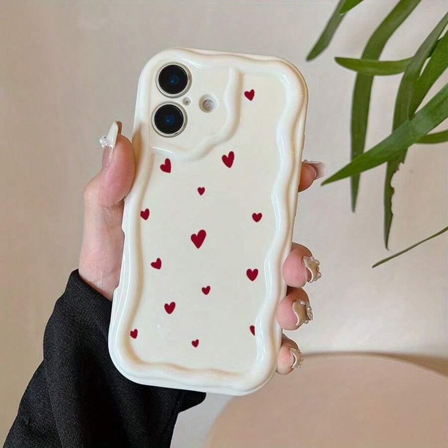 1个韩版ins风爱心图案复古白手机壳。轻薄全包，摄像头开孔精准，柔软防滑。兼容 17、17 Pro、17 Pro Max、荣耀400/400 Pro/400 Lite、Spark 40、三星Galaxy A17、Galaxy A07。 - 白色 - 查看 1