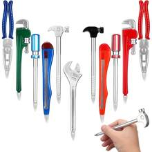 5/7/11件套工具圆珠笔，黑色墨水，五金配件造型，包含管钳、钳子、扳手、锤子、螺丝刀等设计，适合工人、工匠、学生返校创意文具礼品 - 黑色 - 查看 10