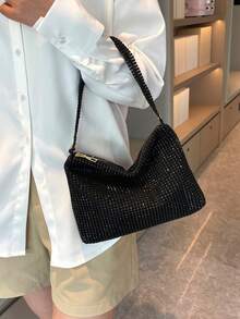 韩版时尚腋下包，夏季新款女士水钻装饰包，彩色单肩包 - 彩色 - 查看 10