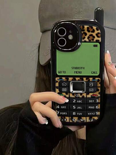 Shockproof Mobile Phone Elements Novelty Cases 1pc New Personalized Leopard Print Painted Shockproof Phone Case Glossy Soft Shell Protective Cover Compatible With IPhone 17pro/17Air/17/17promax 16/11/16pro/16plus/16promax/16e/15Promax/13/14/12/XS/XR/7G/8P3/14/11/P12/XS Birthday Gift Anniversary Party