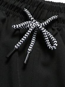 男士短袖运动套装两件套，适合夏季运动、健身、跑步和户外活动 - 超柔软，吸湿排汗，黑色 - 黑色 - 查看 5