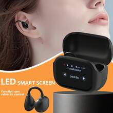 GTEQY Mini Wireless Earbuds: LED Touchscreen & Real-Time Translation | Noise Cancelling, Bluetooth 5.4, 10H Battery | Ergonomic & Comfortable Fit - Black - View 5