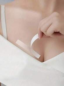 144/36pcs Anti-Flashing Breast Petals, Women Fashion Adhesive Tapes, Non-Slip Clothing Tapes, Dress Shoulder Strap Fixers, Double-Sided Wardrobe Tapes, Back-To-School Essentials And Party Outfit Rescue Kits - All Designed To Prevent Clothing Malfunctions And Keep Your Outfits Firmly In Place. - White - View 5