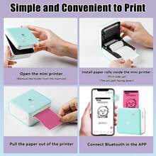 Self-Adhesive Thermal Sticker Paper, 53x28mm Mini Printer Paper, Compatible With Most Mini Thermal Printer HD Printing For Receipt Printers Instant Camera - Multicolor - View 4