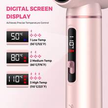 ATOPSKINS 2026升级版五合一多功能造型工具（卷发棒+吹风机+热风梳+直发梳）| 5个可拆卸可互换刀头+3档温度设置+LED数字温度显示及精准调节| 自动卷发，打造沙龙级卷发/波浪/直发/柔顺造型| 蓬松刘海 - 粉色 - 查看 7