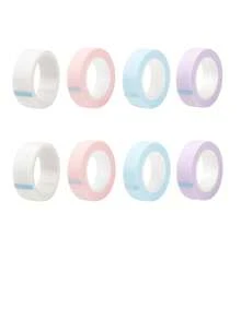 1 Roll Eyelash Extension Tape, Includes Eyeshadow Stickers, Eyelash Extension Paper Stickers, Invisible Face Makeup Tape, Instant Face Practice Makeup Tape, Face Lift Plastic Tape, Eyeliner Tape (1.25cm*4.5m), Makeup Tools, Eyelash Tools - Multicolor - View 12